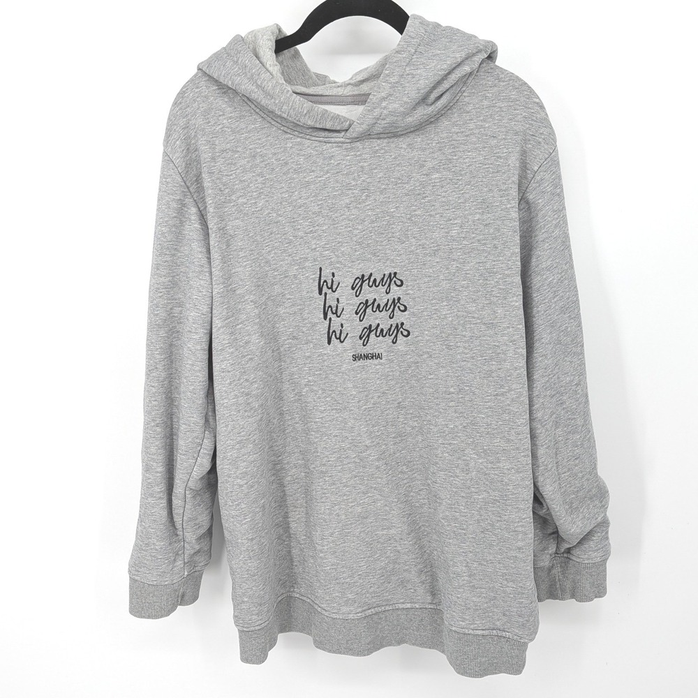 Chiara Ferragni Hoodie Womens 38 Gray Hi Guys Shanghai Embroidered Eye Logo‎